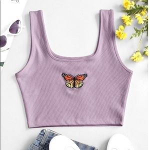 BUTTERFLY CROPED TANK